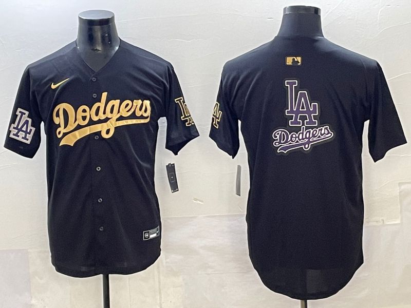 Men Los Angeles Dodgers Blank Black Gold Nike MLB Jersey style 0017->los angeles dodgers->MLB Jersey